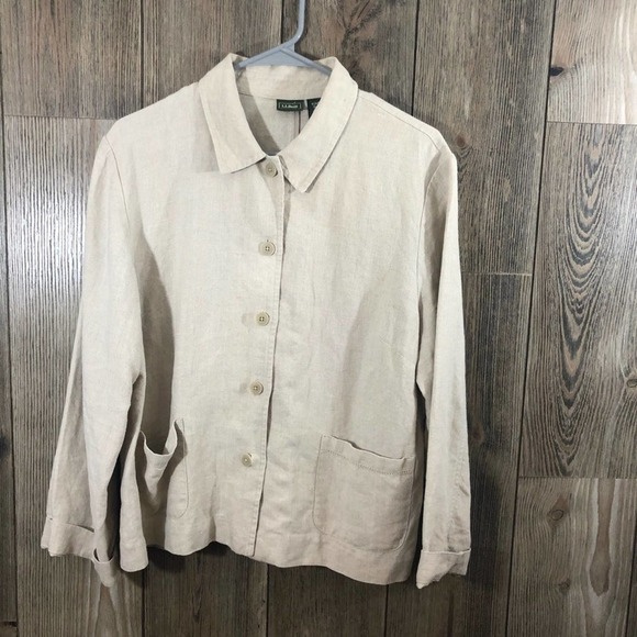 Ll bean linen jacket sz 16P - Picture 1 of 4